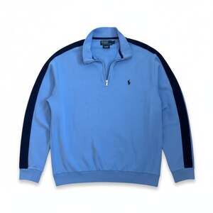 Polo Ralph Lauren Light Blue Pima Cotton Half-Zip Pullover Size L